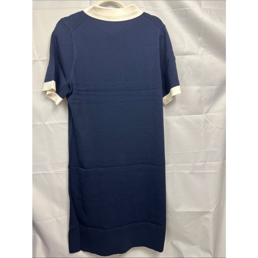 J. Crew Short-sleeve contrast-trim sweater-dress BP517 Navy white size 2X NWT - Picture 13 of 16